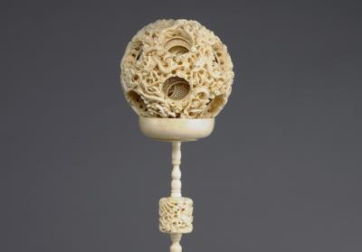 图片[3]-Set of carved openwork concentric ivory balls with cloud-and-dragon decoration, Guangdong, Qing dynasty, 19th century-China Archive